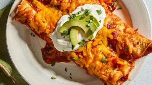 Cheddar, Chicken and Chorizo Enchiladas 
