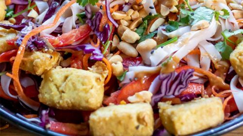 Vegan Thai Noodle Bowl & Peanut Sauce By 